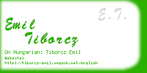 emil tiborcz business card